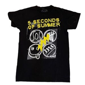 5SOS 5 Seconds of Summer Concert TShirt Black Yellow Band Merch S Y2K Pop